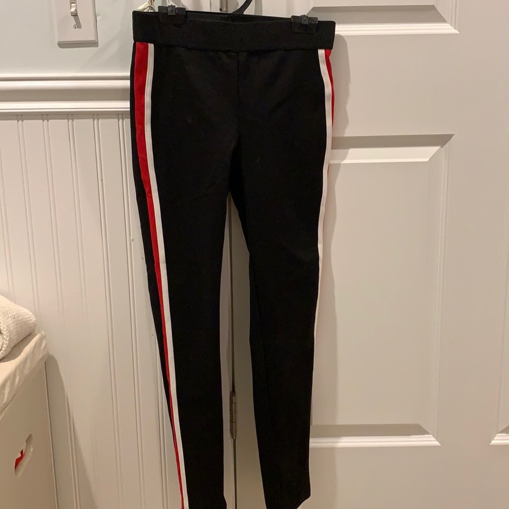 Zara- black leggings with stripe